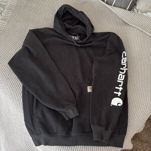 Carhartt Hoodie Sweatshirt Pullover Workwear Activewear Black Mens Size M